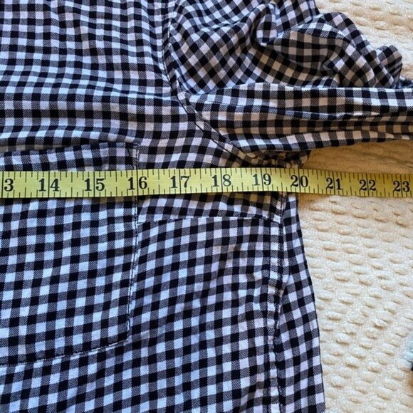 Divided H&M Black & White Gingham Button-Up Blouse Size 6 100% Cotton Long Sleev - Picture 7 of 9